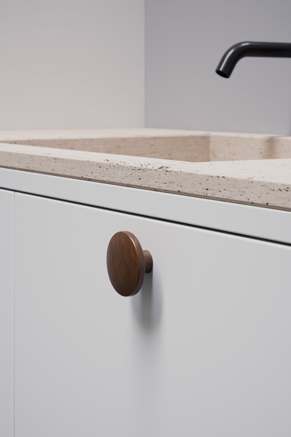 Discos knop greb i valnød