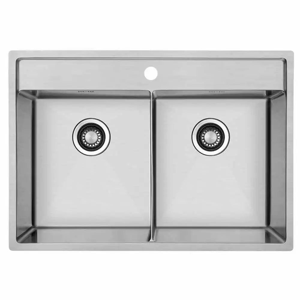 KUBUS 742 SOFT SLIM DOBBELT KØKKENVASK, RUSTFRIT STÅL