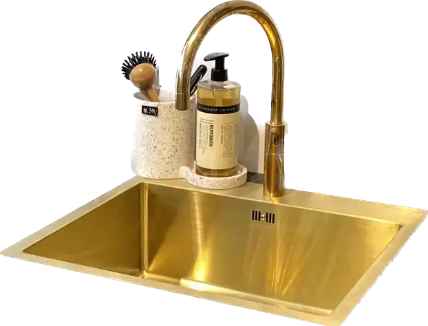 Kubus 540 Soft Køkkenvask, PVD messing