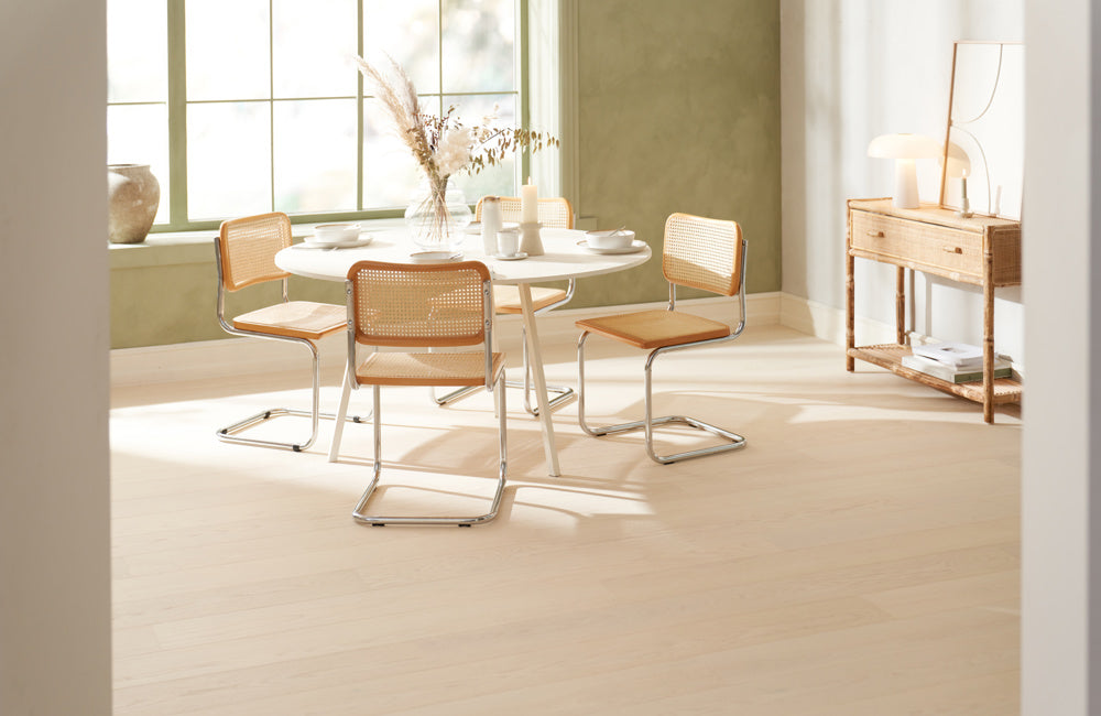 Timberman Slotsplank - Ask Prime børstet, Ultramat lak hvid 13 x 190 x 1820 mm