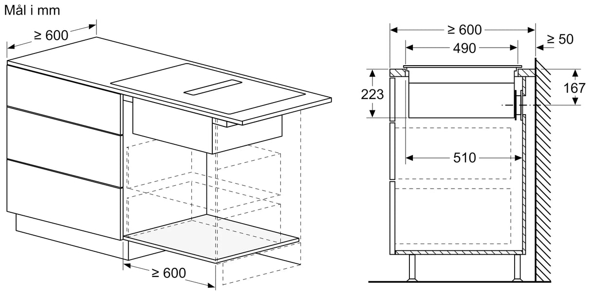 Siemens iQ500 Induktionskogeplade med indbygget emhætte 80 cm Matt Edition, overflademontering med ramme - ED87BHQ26E