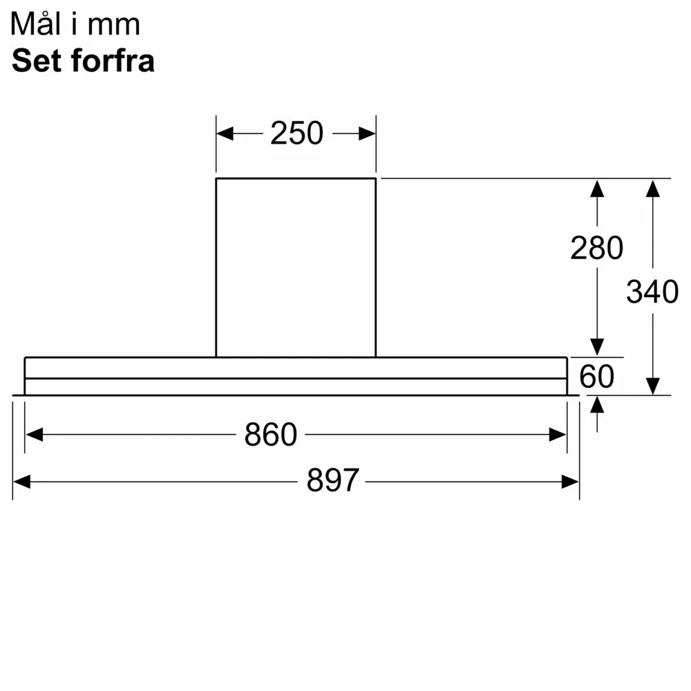 Integreret boksemhætte 90 cm Klart glas med sort tryk - Siemens iQ500 - LJ97BAM60