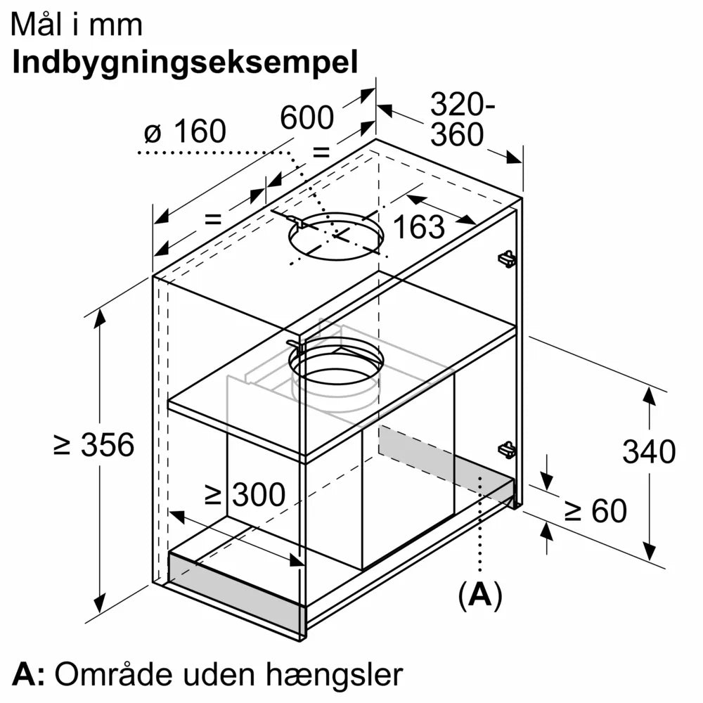 Integreret boksemhætte 60 cm Klart glas med sort tryk - Siemens iQ500 - LJ67BAM60
