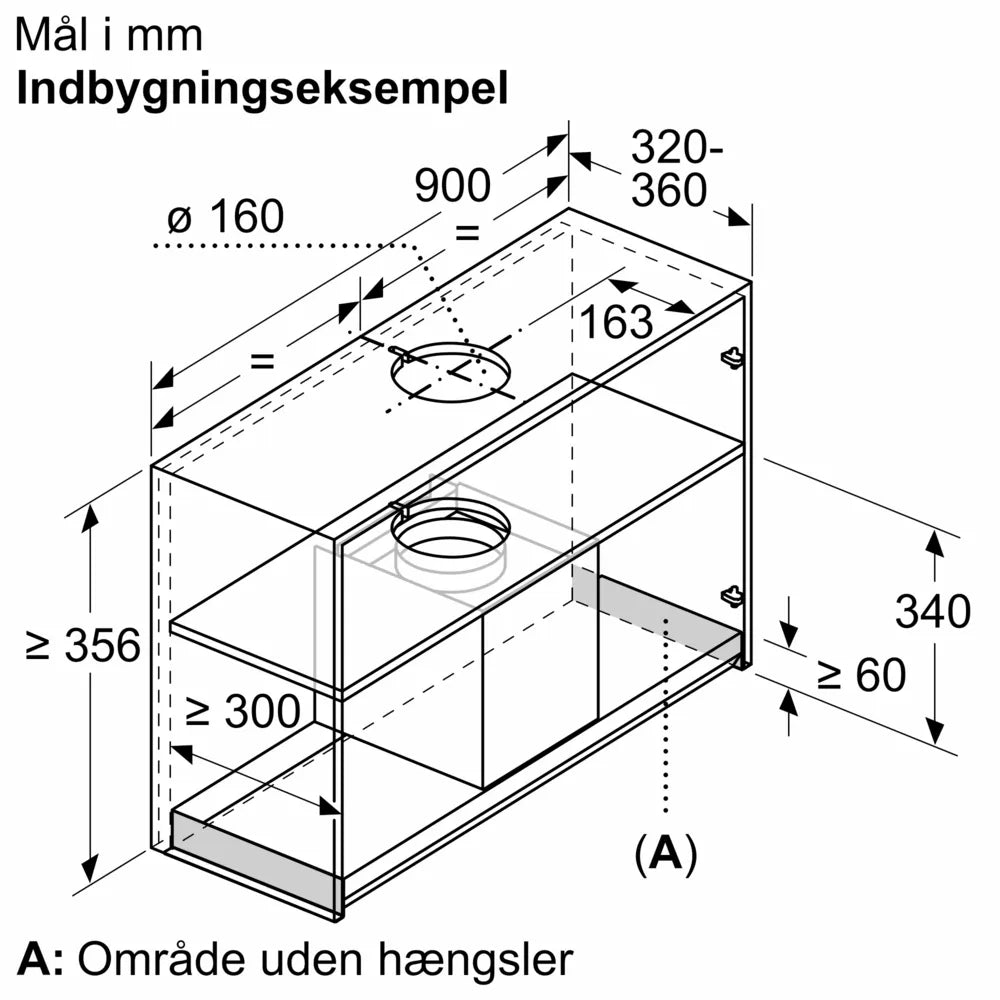 Integreret boksemhætte 90 cm Klart glas med sort tryk - Siemens iQ500 - LJ97BAM60
