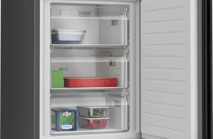 iQ500 Køle-/fryseskab 203 x 60 cm Sort stål med antifingerprint, Total noFrost - KG39NAXCF