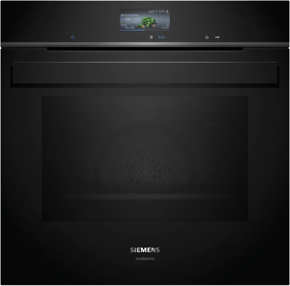 Indbygningsovn 71l Pyro A+ sort m/disp - Siemens iQ700 - HB976GMB1 - 60x60 cm sort