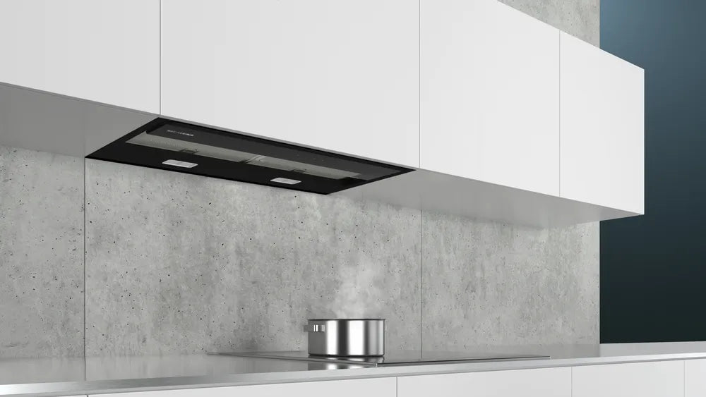 Integreret boksemhætte 60 cm Klart glas med sort tryk - Siemens iQ500 - LJ67BAM60