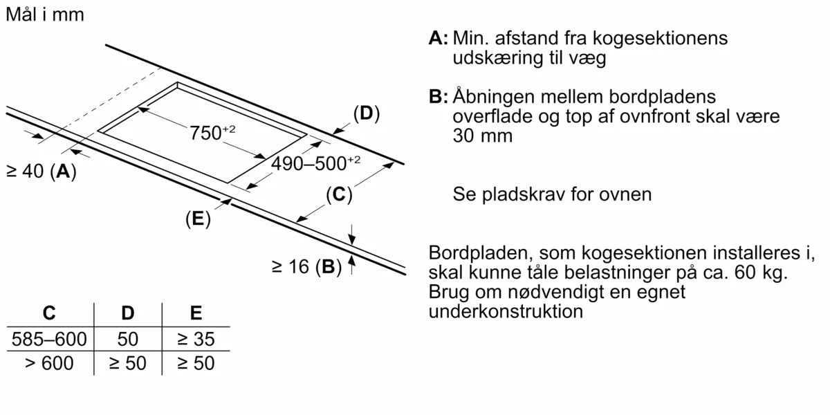 Induktionskogeplade 80 cm Matsort - Overflademontering med ramme - Siemens iQ500 - ED87BHWC1E