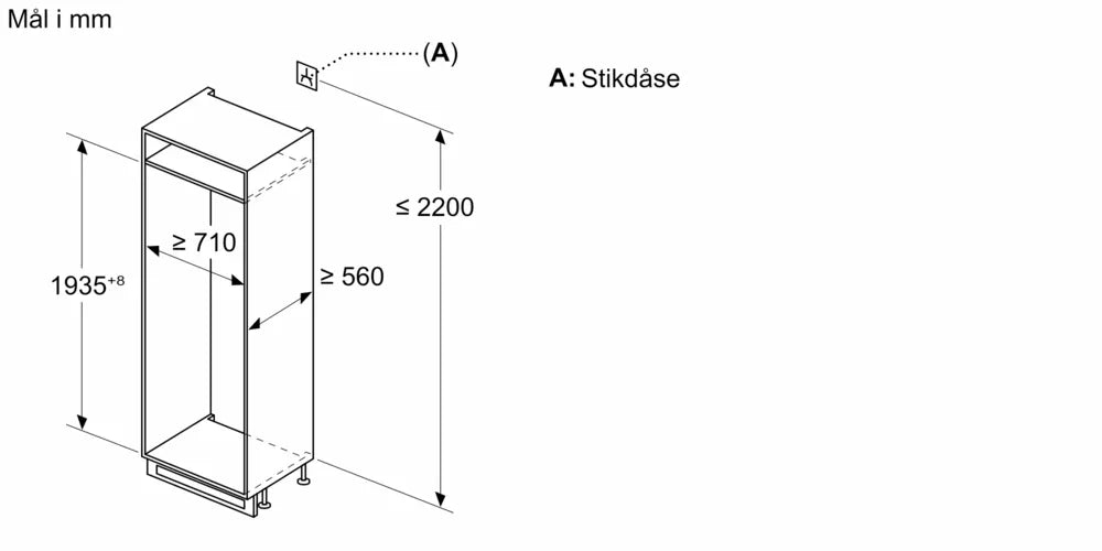 Integrerbart køle-/fryseskab 193.5 x 70.8 cm fladhængsel med dæmpet lukning (soft close) - Siemens iQ500 - KB96NSDD0