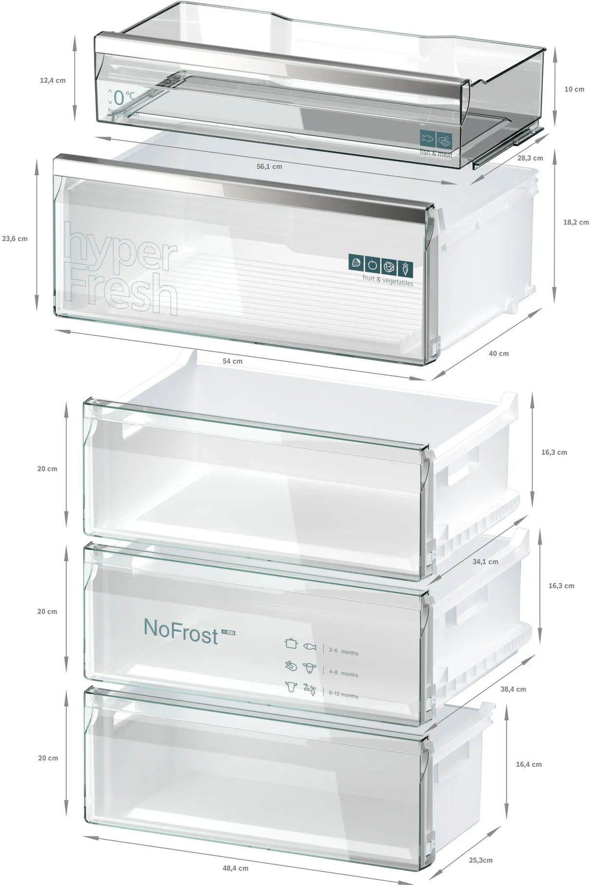 Siemens iQ500 Køle-/fryseskab 203 x 70 cm blackSteel - KG49NAXCG