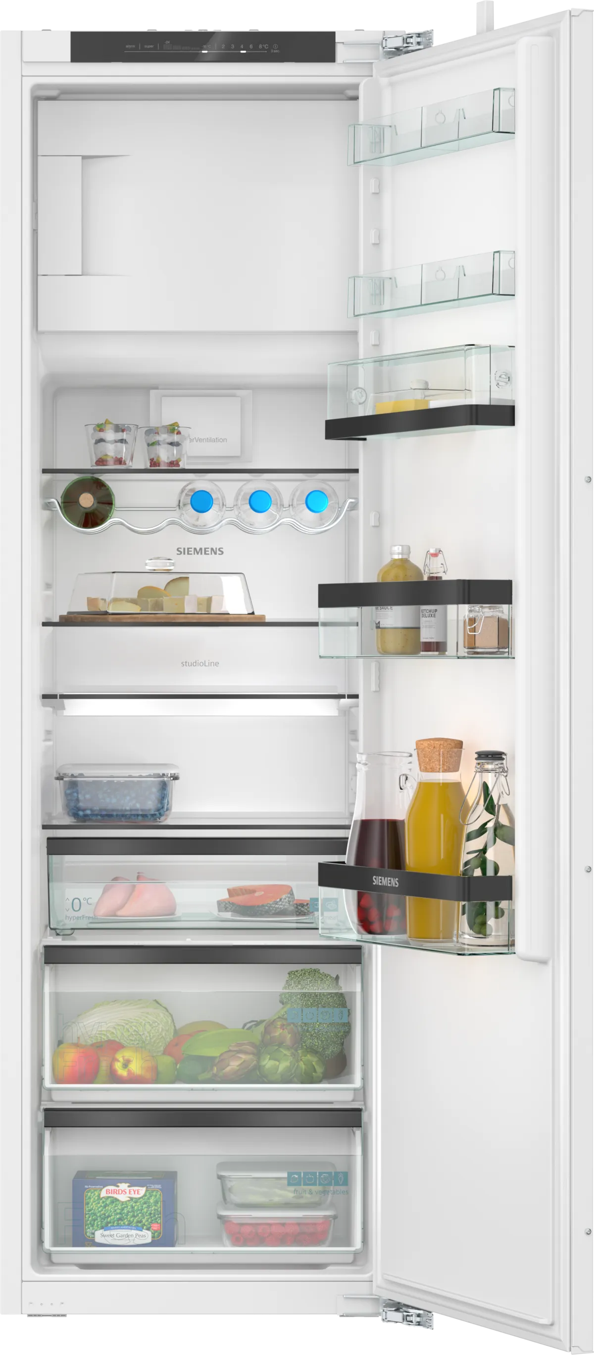 Integrerbart køleskab, 177.5 x 56 cm, fladhængsel med dæmpet lukning (soft close) - Siemens iQ500 - KI82LSDD0