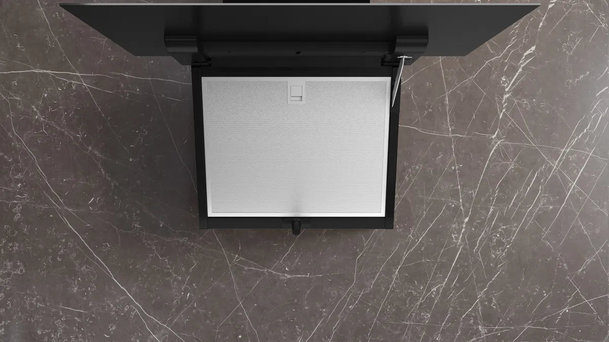 Væghængt emhætte 60 cm Klart glas med sort tryk - Siemens iQ300 - LC67KFN65