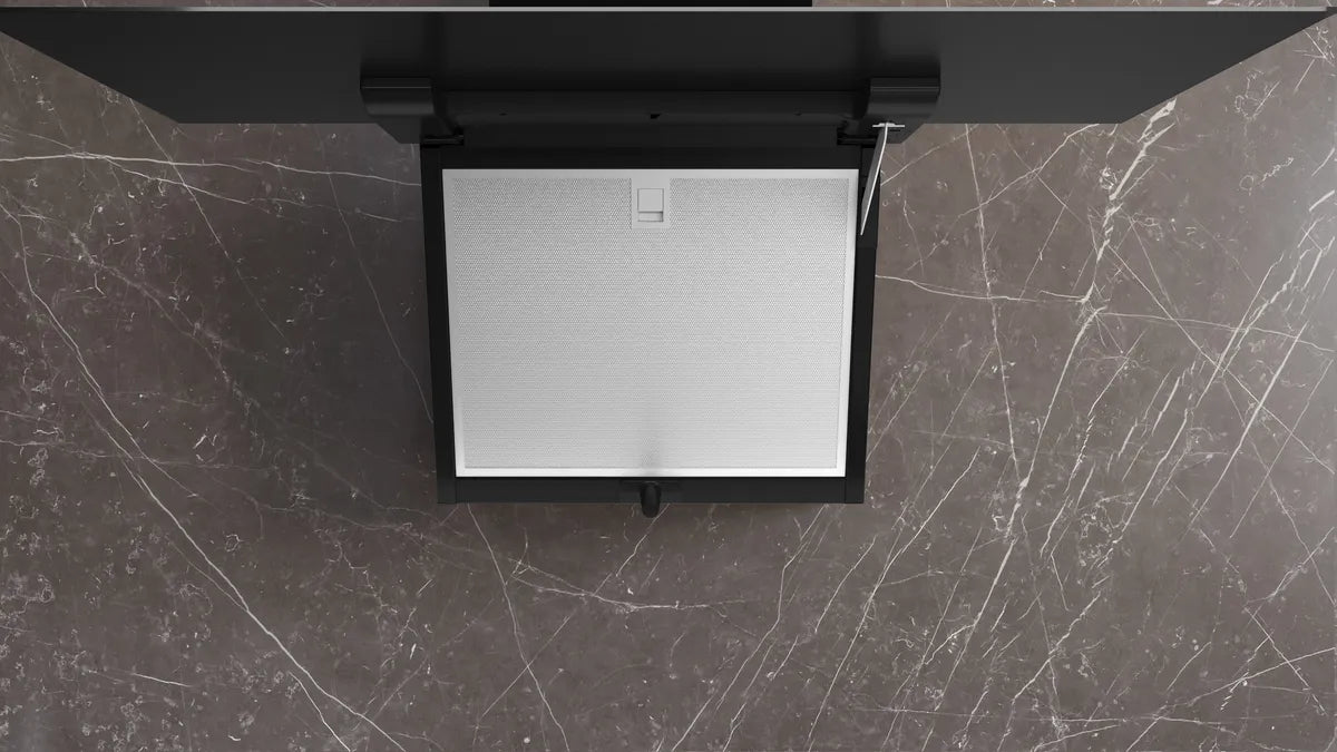 Væghængt emhætte 80 cm Klart glas med sort tryk - Siemens iQ300 - LC87KFN65