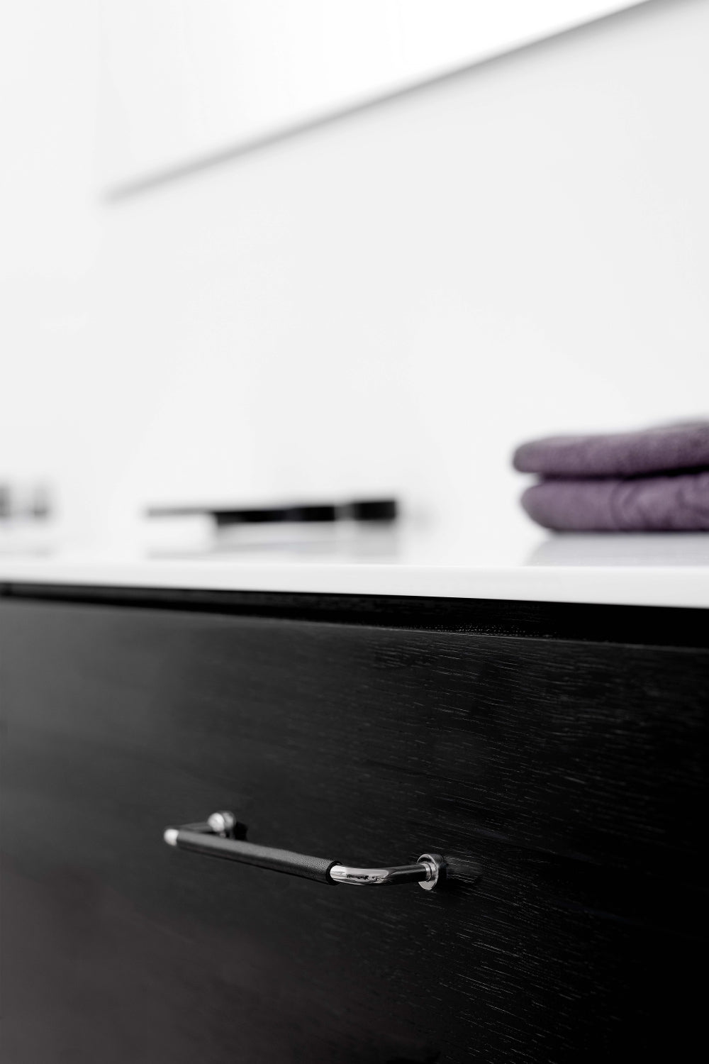 Furnipart Lounge Greb Læder Sort/blank poleret 160