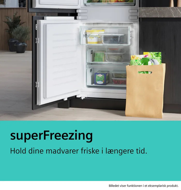 iQ500 Køle-/fryseskab 203 x 60 cm Sort stål med antifingerprint, Total noFrost - KG39NAXCF