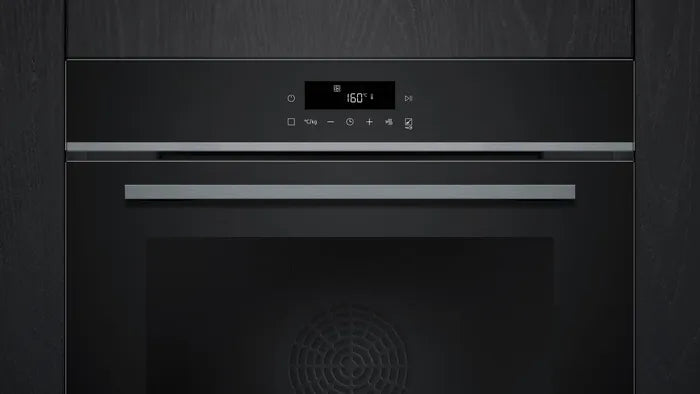 Indbygningsovn med dampfunktion 60 x 60 cm i Sort - IQ300 - Siemens HQ472G0B3