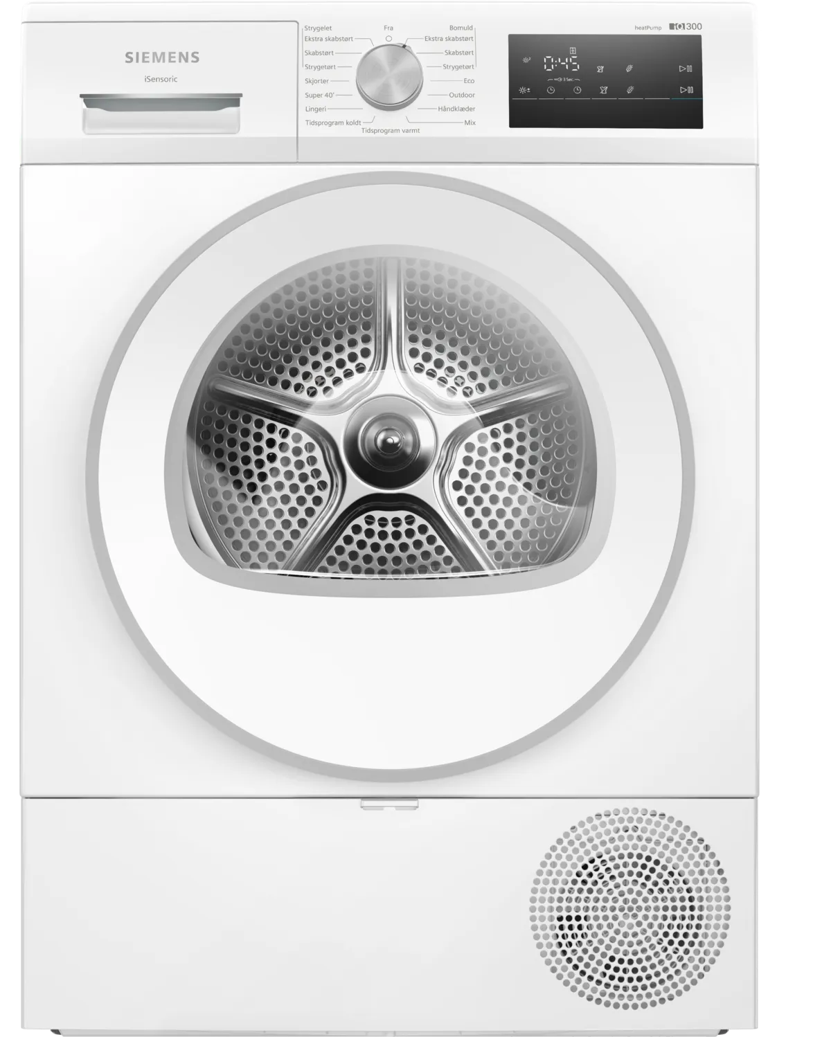 Tørretumbler kondens A++ m/disp. varmepumpe 8kg - Siemens iQ300 - WT45HV0BDN