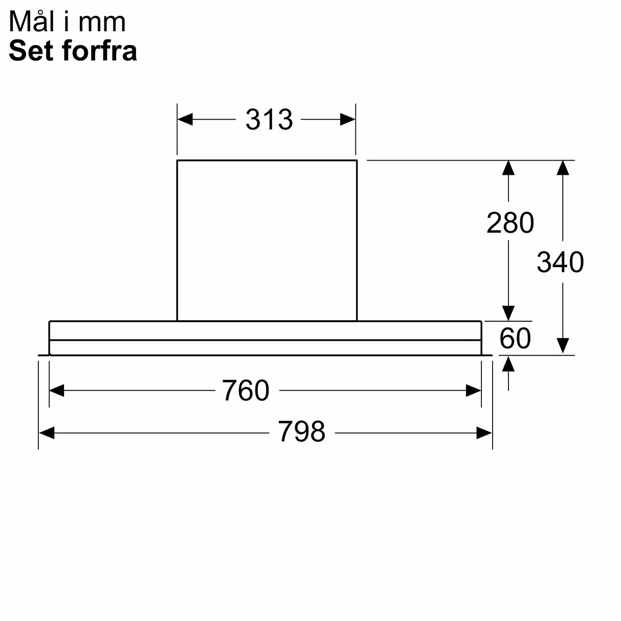 Siemens iQ500 Integreret boksemhætte 80 cm klart glas med sort tryk, Matsort - LJ87BDP60