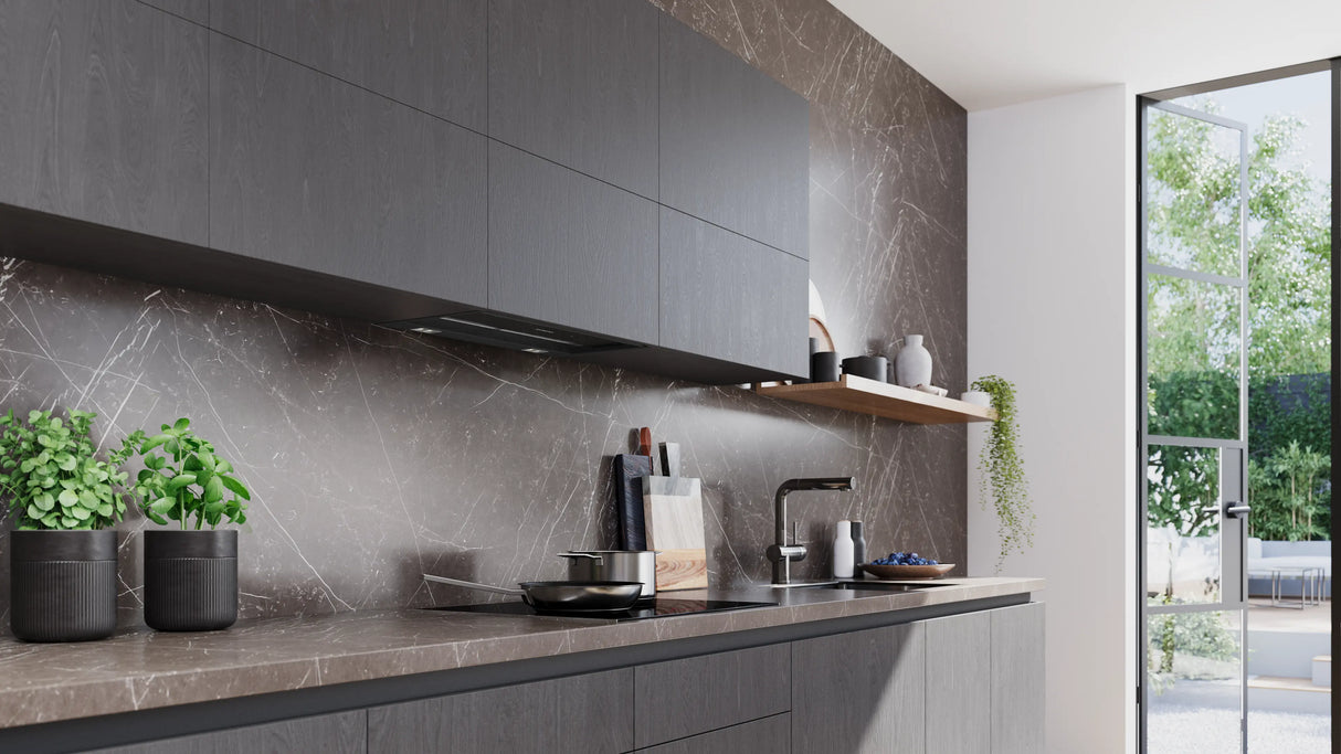 Siemens iQ500 Integreret boksemhætte 60 cm klart glas med sort tryk, Matsort - LJ67BDP60