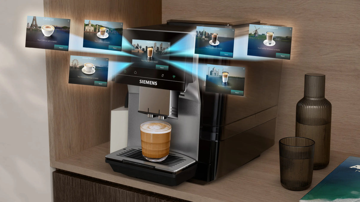 Siemens Fuldautomatisk kaffemaskine EQ700 iAroma Rustfrit stål - TQ723E03