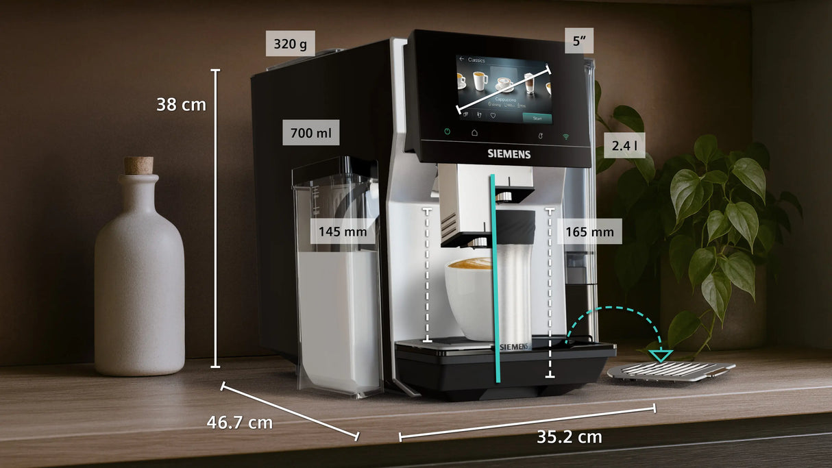 Siemens Fuldautomatisk kaffemaskine EQ700 iAroma Rustfrit stål - TQ723E03