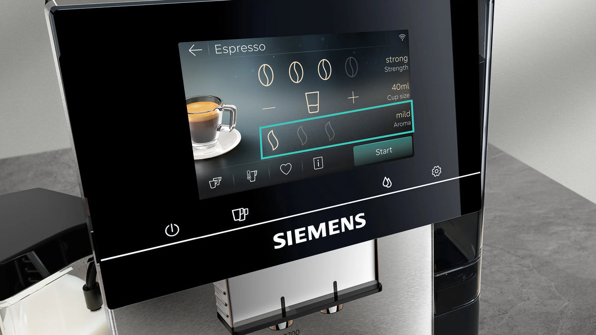 Siemens Fuldautomatisk kaffemaskine EQ700 iAroma Rustfrit stål - TQ723E03