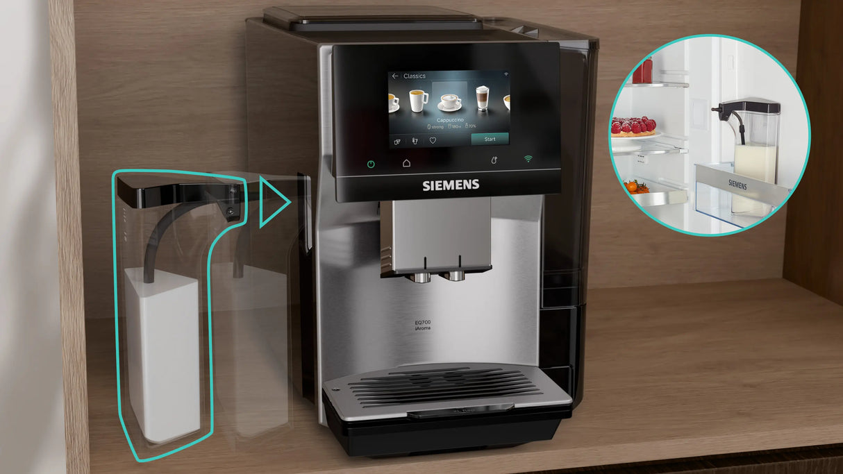 Siemens Fuldautomatisk kaffemaskine EQ700 iAroma Rustfrit stål - TQ723E03