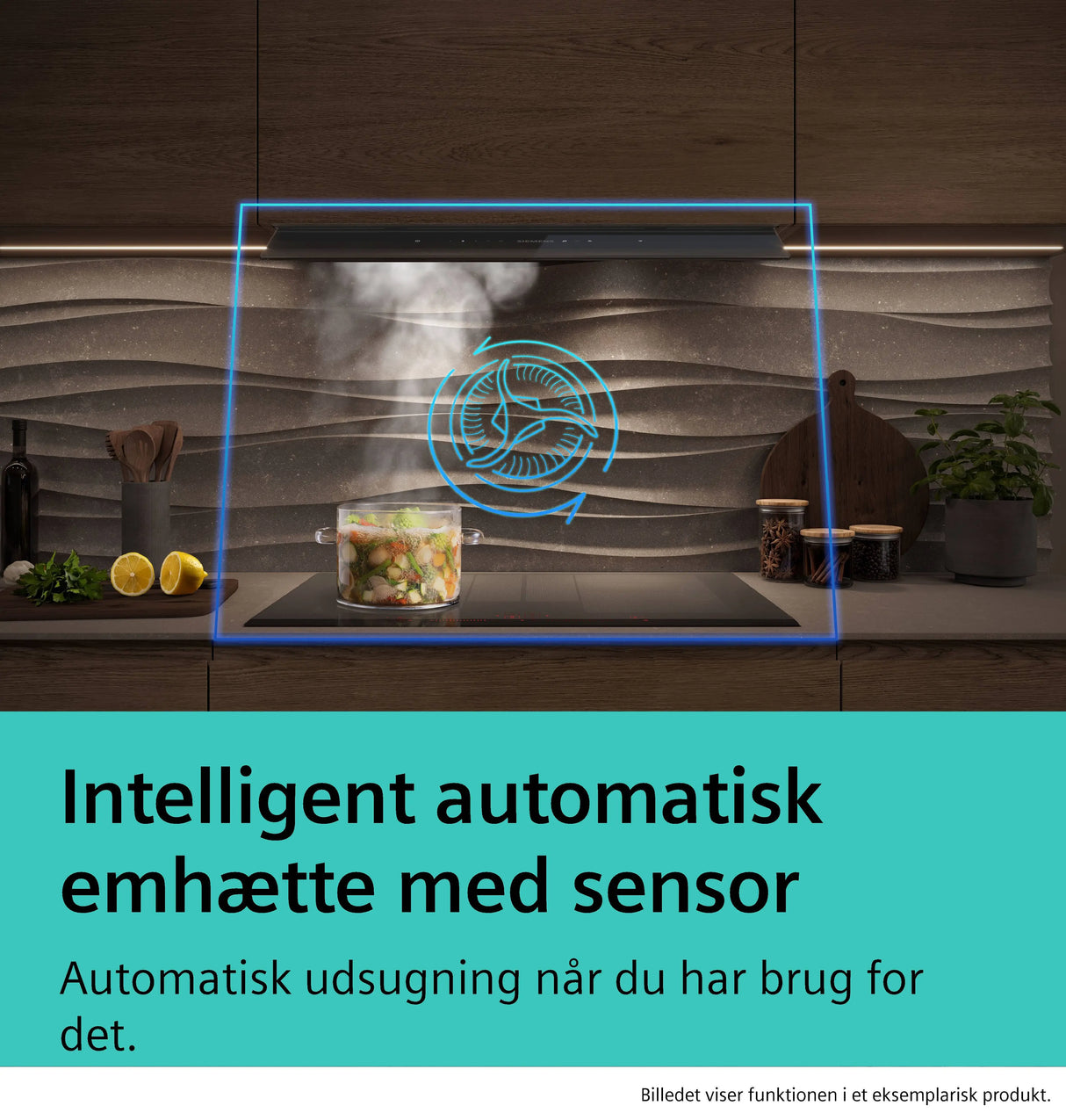 Siemens iQ700 Integreret boksemhætte 80 cm Grå glas sort print, Matsort - LJ89BET65