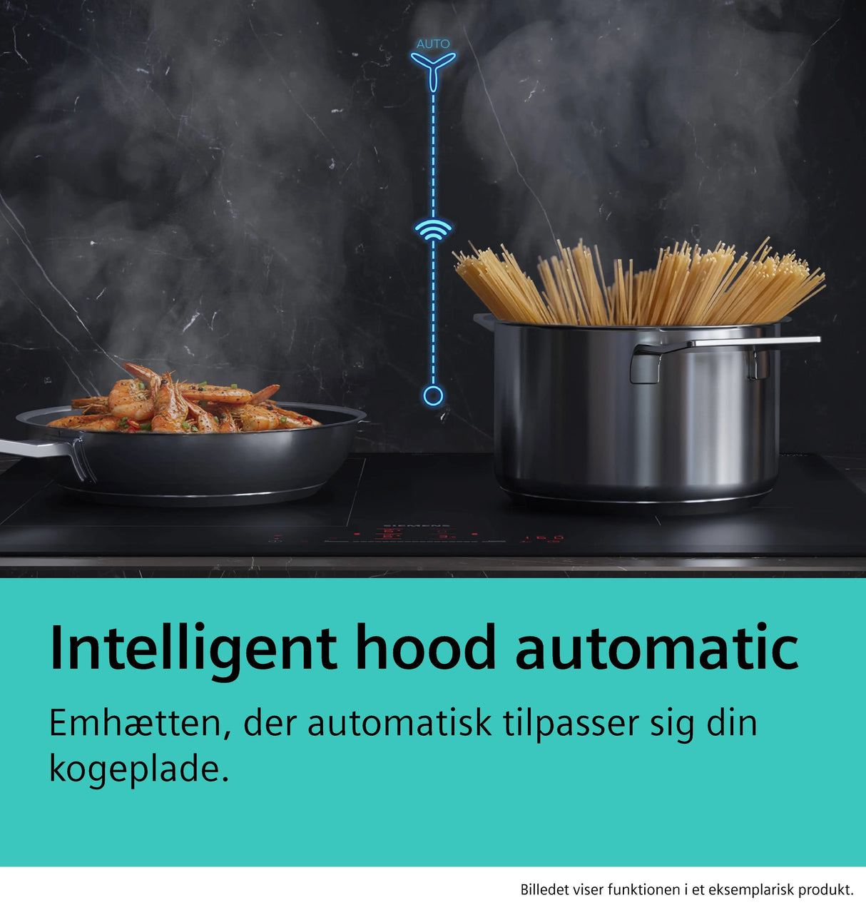 Siemens iQ500 Integreret boksemhætte 60 cm klart glas med sort tryk, Matsort - LJ67BDP60