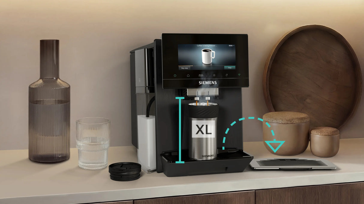 Siemens Fuldautomatisk kaffemaskine EQ900 plus iAroma Mørk rustfrit stål - TQ925EZ5
