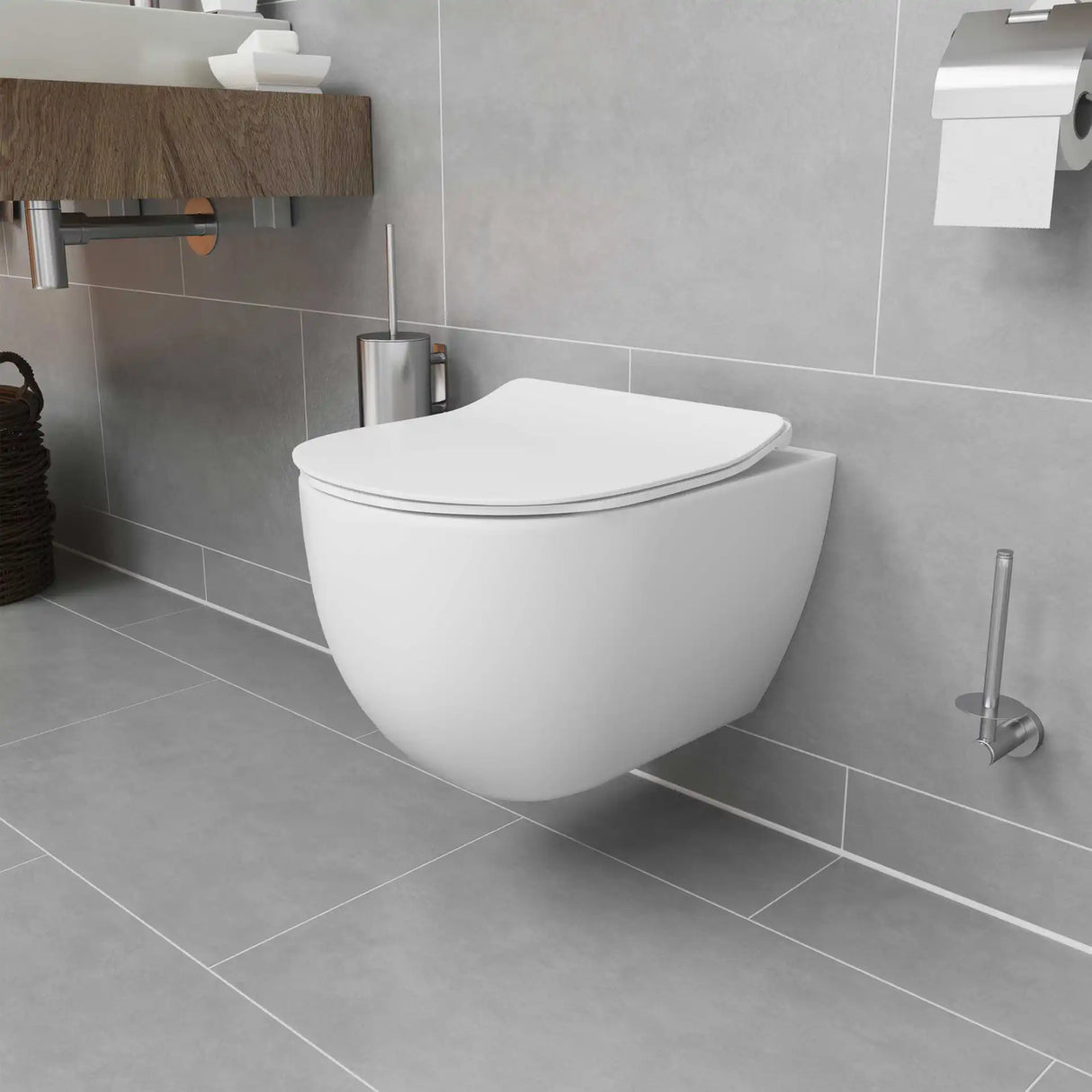 GLOMP RIMLESS VÆGHÆNGT TOILET, HVID