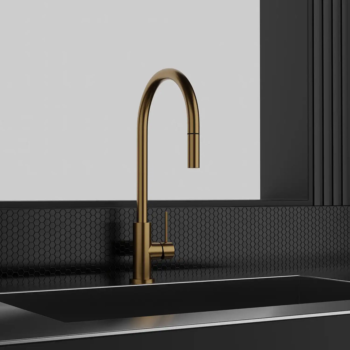 PRIMY STEEL ACCENT KØKKENARMATUR M/UDTRÆKSTUD, SAND