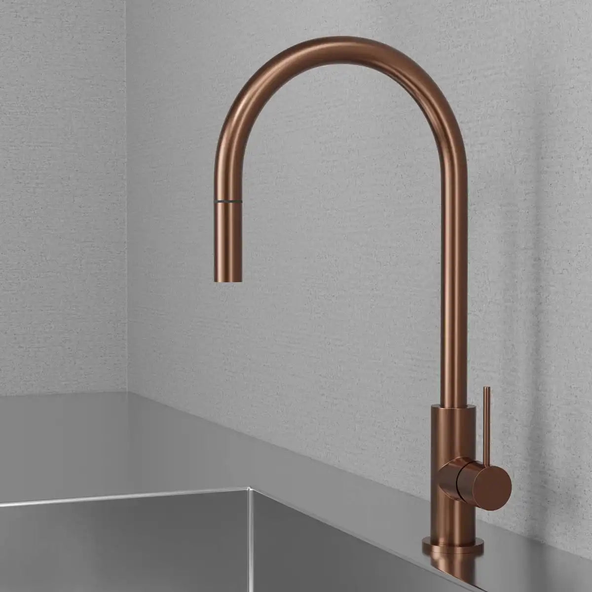 PRIMY STEEL ACCENT KØKKENARMATUR M/UDTRÆKSTUD, AMBER