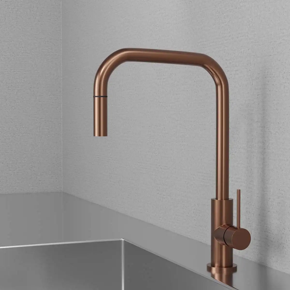 PRIMY STEEL ACCENT SQUARE KØKKENARMATUR, AMBER