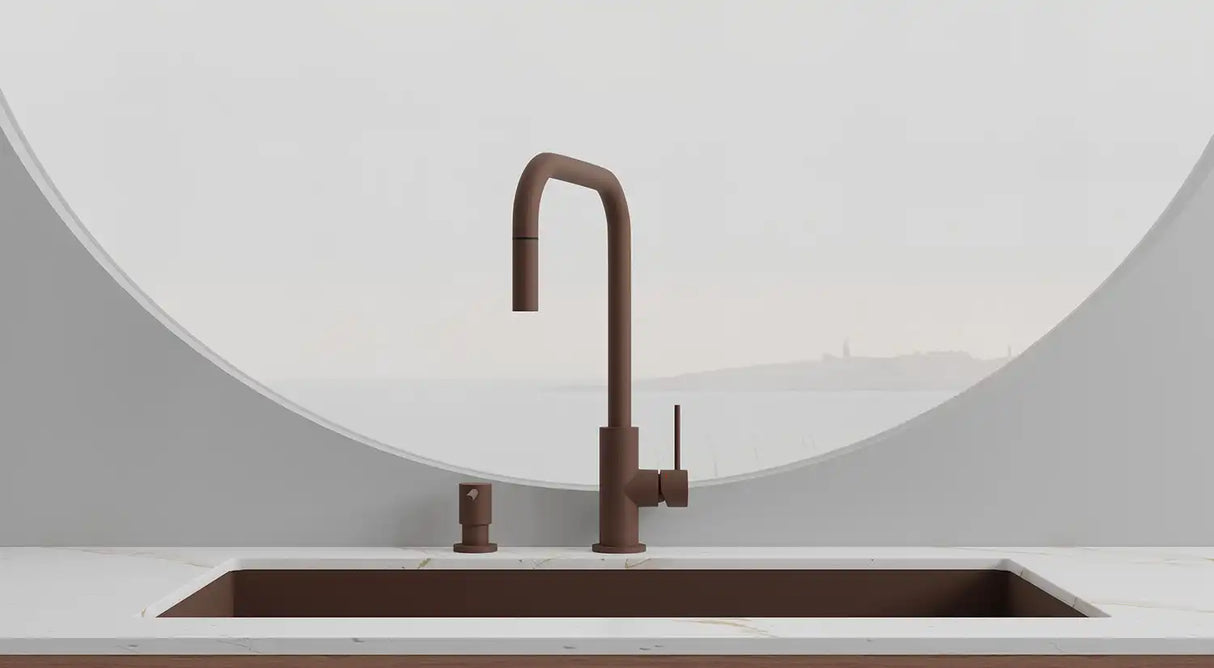 PRIMY ACCENT SQUARE KØKKENARMATUR M/UDTRÆKSTUD, RUST