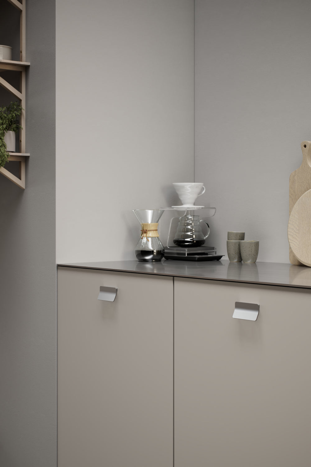 Furnipart Leaf Greb Inox look 64/160