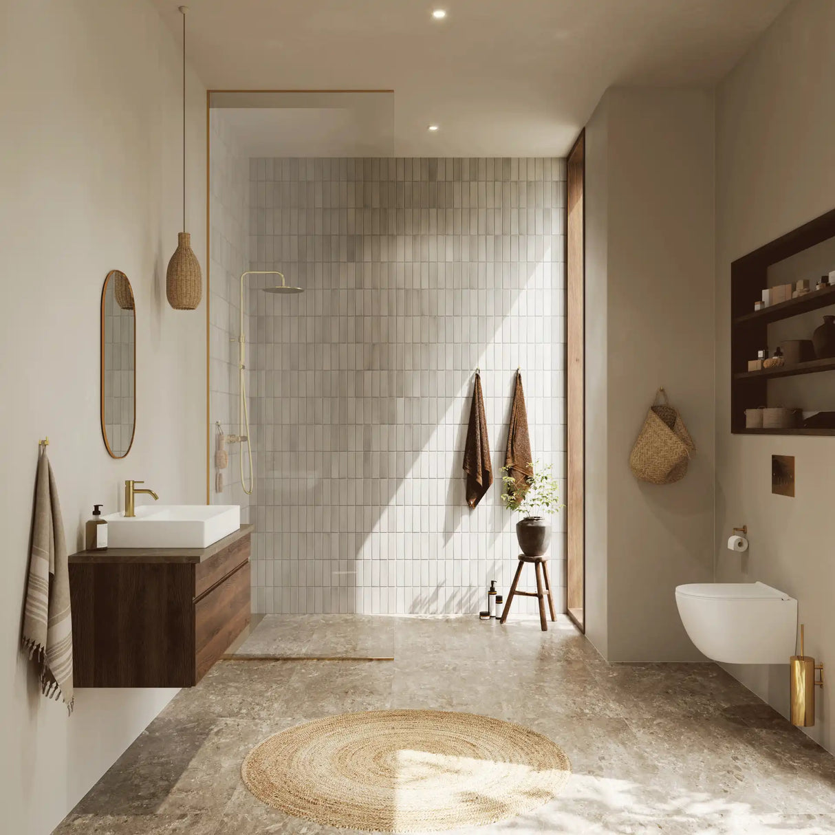 Lavabo Luna toiletbørste, PVD messing