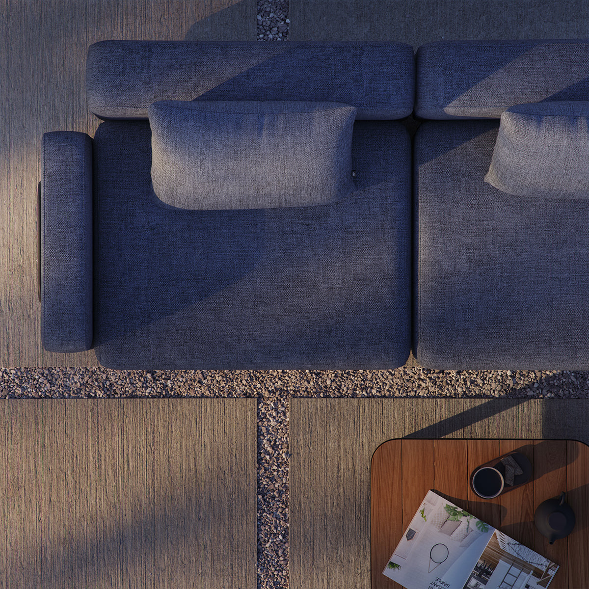 Cobana Lounge Sofa - Seat Section Indigo