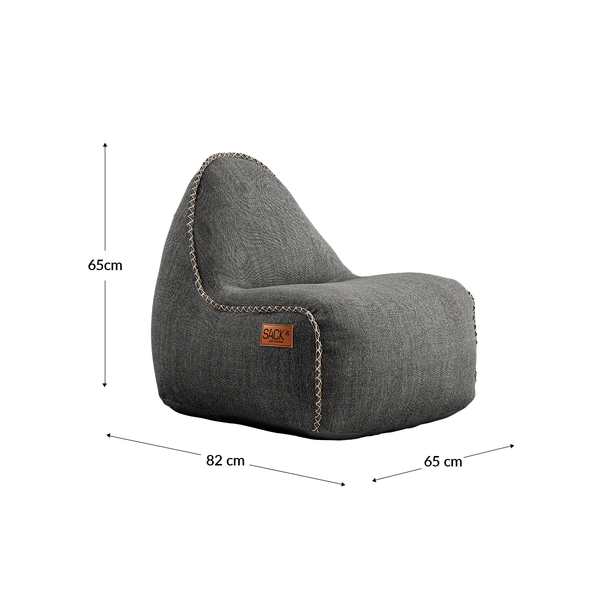 Cobana Junior Lounge Chair & Pouf Grey