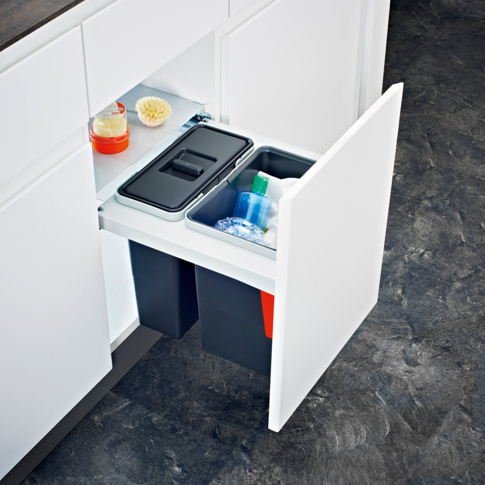 Affaldssystem - Sorter Garbo 45-2 1x18L+1x12L, front montering