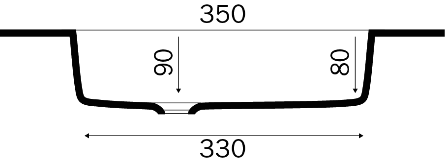 Betonex Colombo vask Mat dybde 54,5 cm