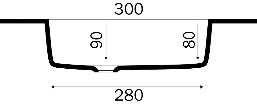 Glas vask Colombo dybde 48 cm