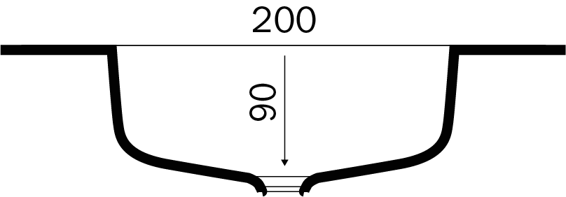 Granitex Monaco vask Blank dybde 36 cm