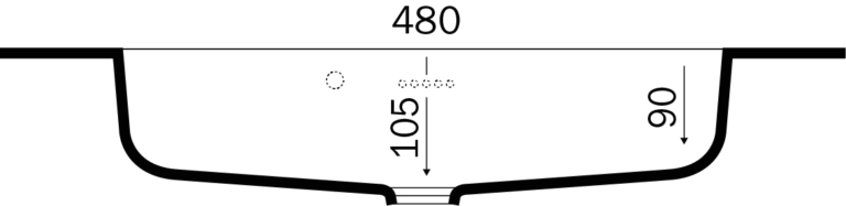 Solid Surface Monaco vask mat dybde 54,5 cm