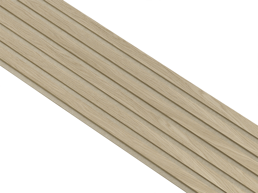 Akustikpaneler i almindelig kerne i natur ubehandlet - vælg mellem forskellige farve filt - Mål: 16 × 300 × 2400 mm