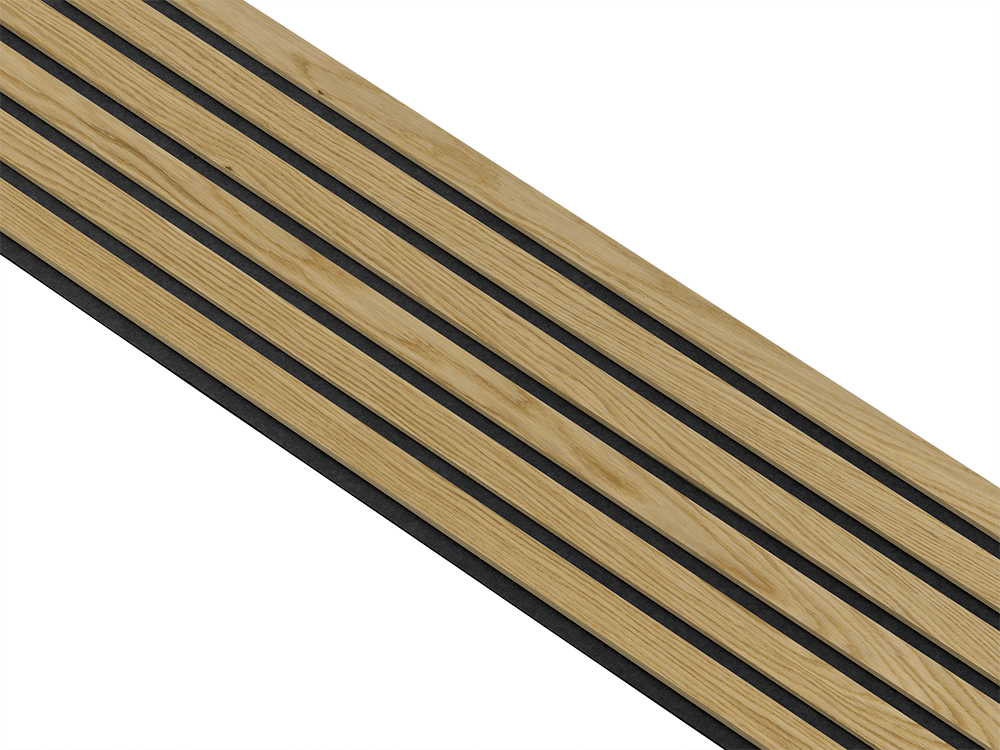 Akustikpaneler i almindelig kerne i natur oliering - vælg mellem forskellige farve filt - Mål: 16 × 300 × 2780 mm