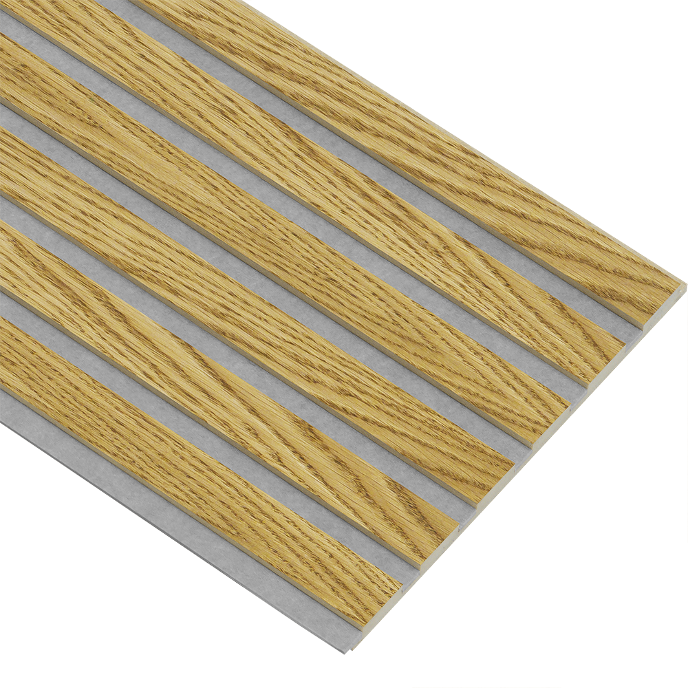 Akustikpaneler i almindelig kerne i brun oliering - vælg mellem forskellige farve filt - Mål: 16 × 300 × 2780 mm