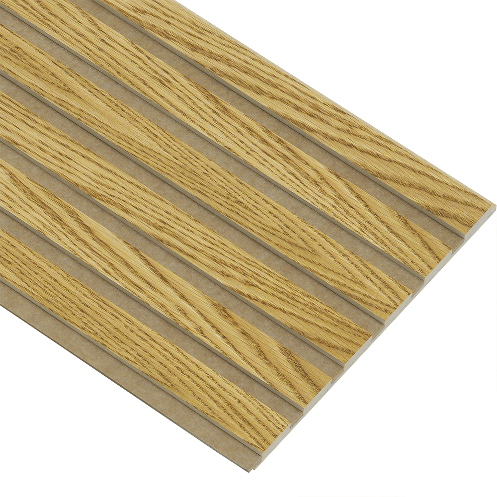 Akustikpaneler i almindelig kerne i brun oliering - vælg mellem forskellige farve filt - Mål: 16 × 300 × 2780 mm