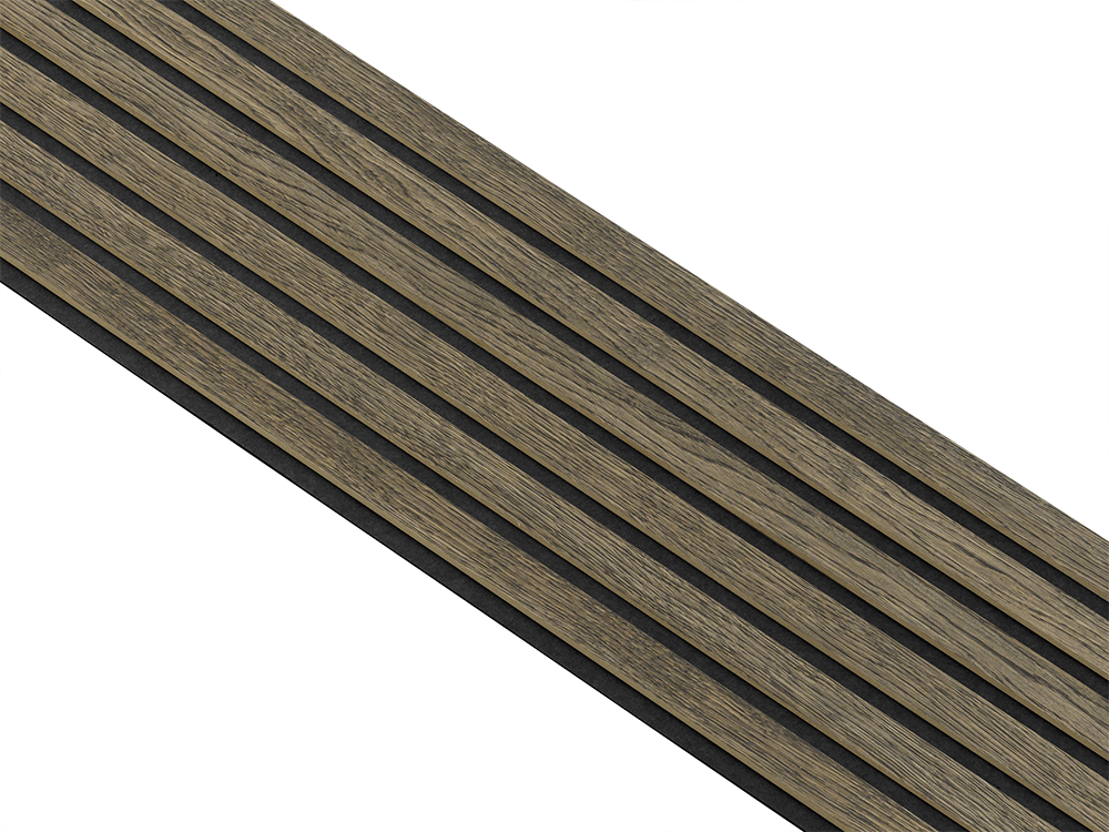 Akustikpaneler i almindelig kerne i Sort oliering - vælg mellem forskellige farve filt - Mål: 16 × 300 × 2400 mm