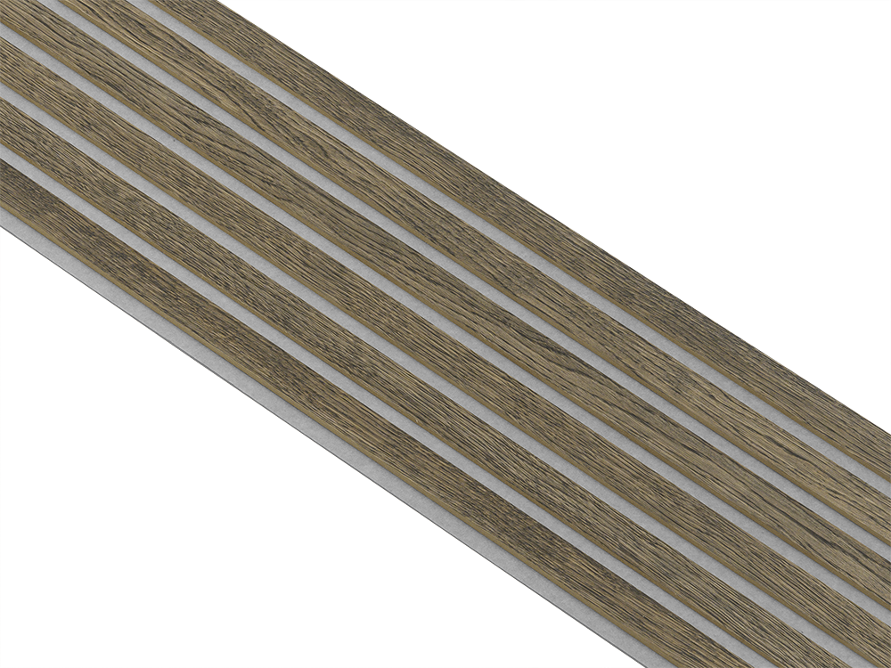 Akustikpaneler i almindelig kerne i Sort oliering - vælg mellem forskellige farve filt - Mål: 16 × 300 × 2400 mm